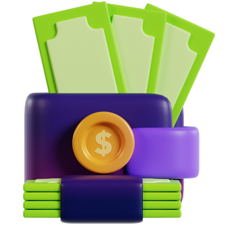 Colorful Wallet in Finance  3D Icon