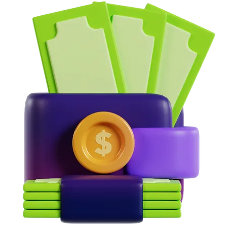 Colorful Wallet in Finance  3D Icon
