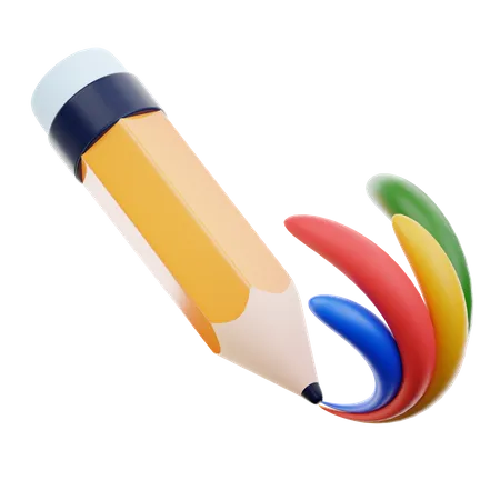 Colourful Pencil  3D Icon