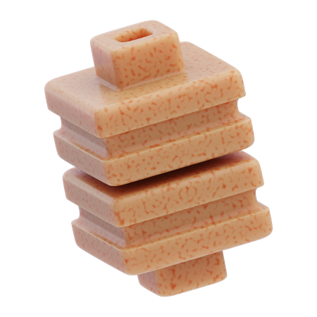 Columna de coral en capas abstracta de resina plástica  3D Icon