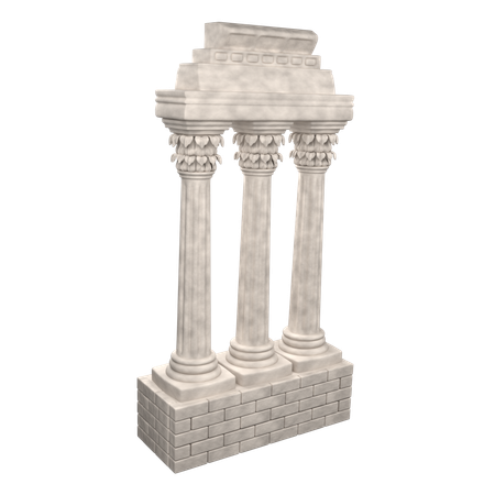 Columna del templo de Cástor y Pólux  3D Icon
