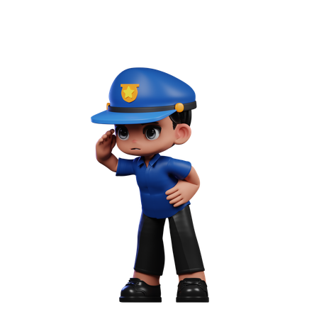 Policial olhando  3D Illustration