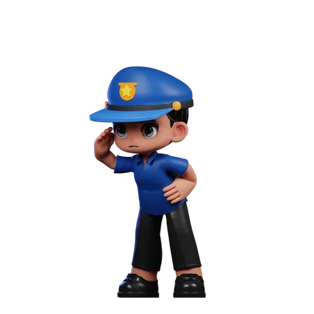 Policial olhando  3D Illustration