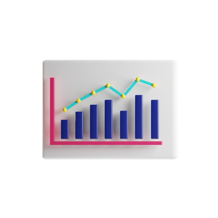 Combo Chart  3D Icon