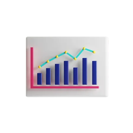 Combo Chart  3D Icon