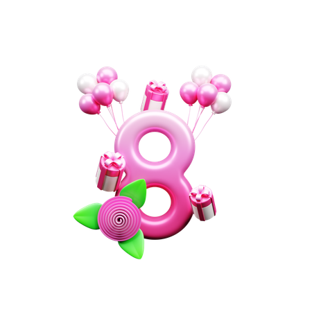 Comemoração do Dia da Mulher  3D Icon