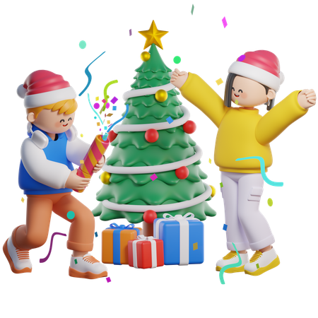 Comemorando a festa de natal  3D Illustration