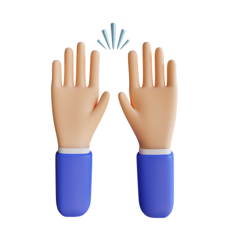 Celebrar o gesto com a mão  3D Illustration