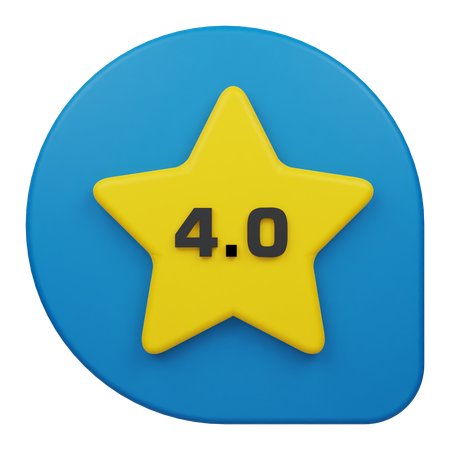 Comentário de classificação de quatro estrelas  3D Icon