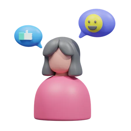 Personaje de comentarios del cliente  3D Icon