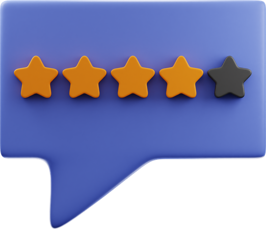 Comentarios de cuatro estrellas  3D Icon