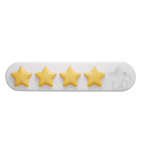 Comentarios y reseñas Calificación de cuatro estrellas  3D Icon