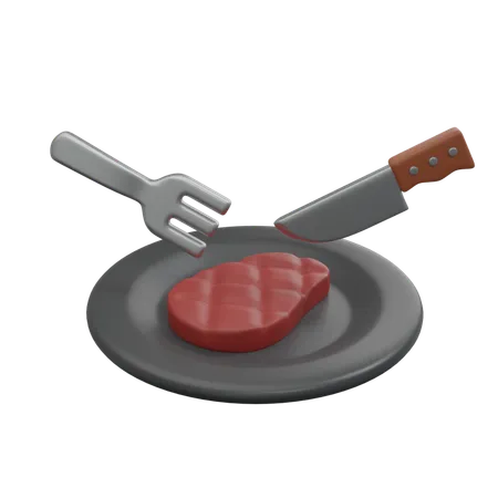 Comer carne  3D Icon