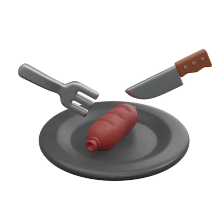 Comer salsicha  3D Icon