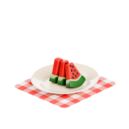 Comer sandia  3D Icon