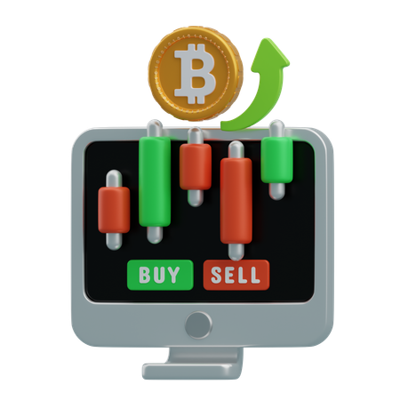 Comercio de bitcoins  3D Icon