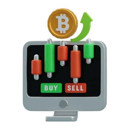 Comercio de bitcoins  3D Icon