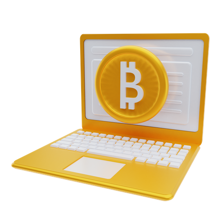 Comercio de bitcoins en línea  3D Illustration
