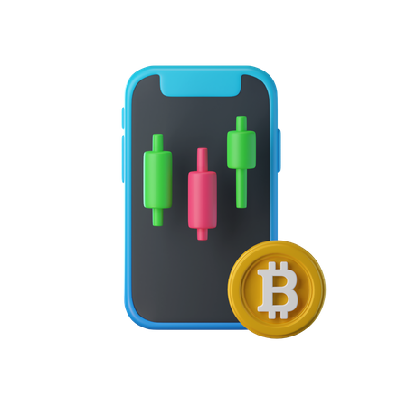 Comercio de bitcoins en línea  3D Icon