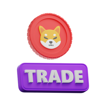 Comércio de moedas shiba inu  3D Icon