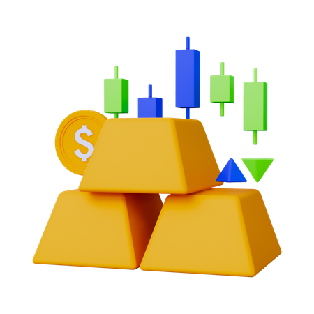 Comercio de oro  3D Icon