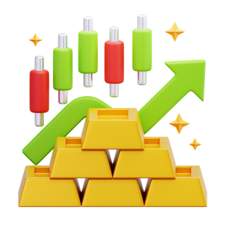 Comércio de ouro  3D Icon