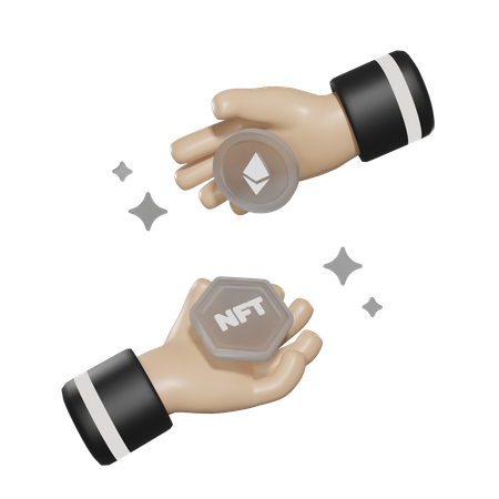 Comércio de mão nft  3D Icon