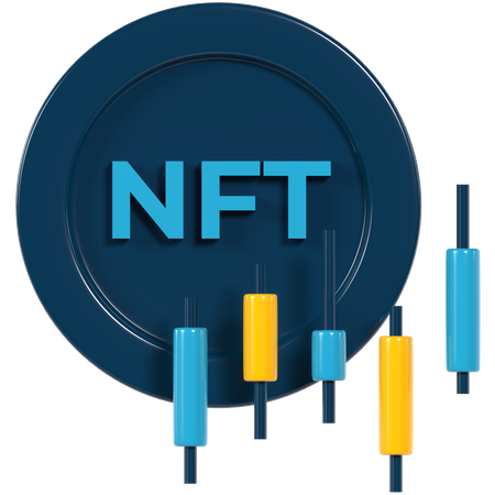 Comercio de nft en línea  3D Illustration