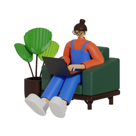 Comfortable and Connected, The Sofa-Based Work Lifestyle  3D Icon