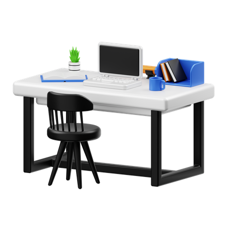 Comfortable Desk  3D Icon