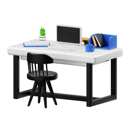 Comfortable Desk  3D Icon