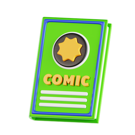 Comic Book  3D Icon