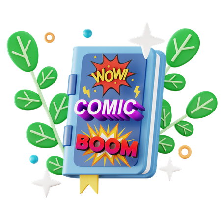 Comic Book  3D Icon