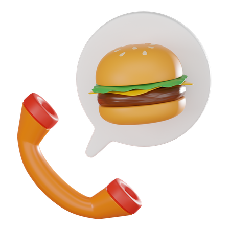 Chamada para pedido de comida  3D Icon