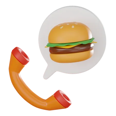 Chamada para pedido de comida  3D Icon