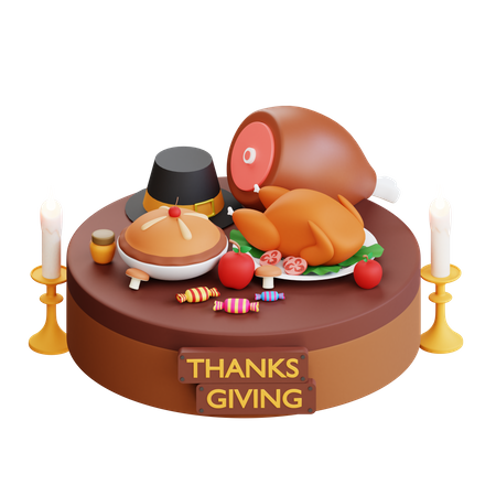 Comida de acción de gracias  3D Icon