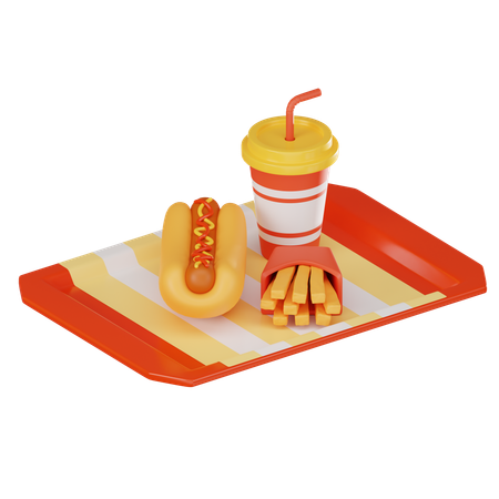 Comida de perrito caliente  3D Icon