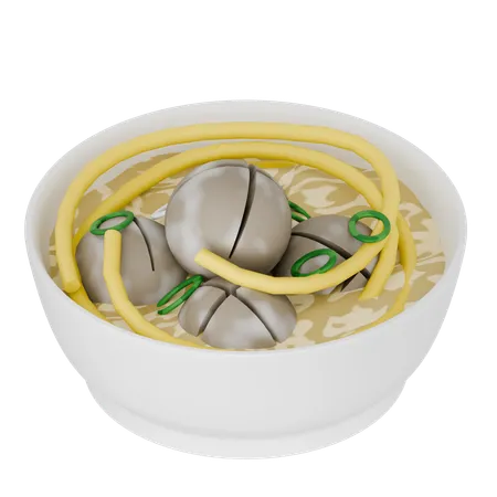 Comida indonesia: Bakso en un bol  3D Icon