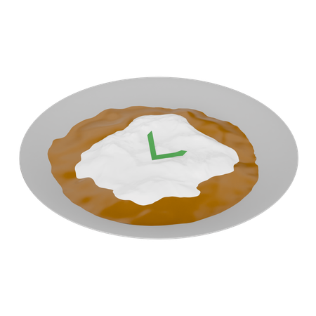 Comida indonésia Bubur Sumsum feito de farinha com açúcar de palma em uma tigela  3D Icon