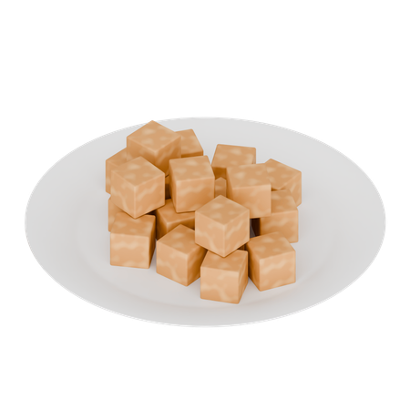 Comida indonesia: tofu frito  3D Icon