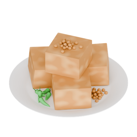 Comida indonesia: tofu frito con pimienta de cayena  3D Icon