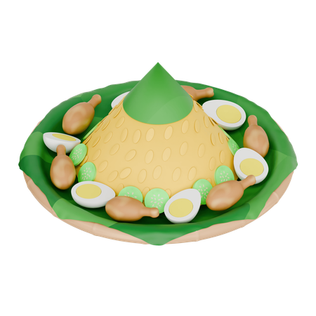 Comida indonesia Tumpeng  3D Icon