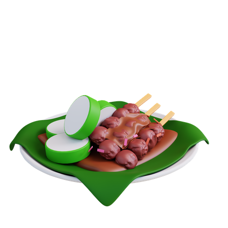 Comida satay  3D Icon