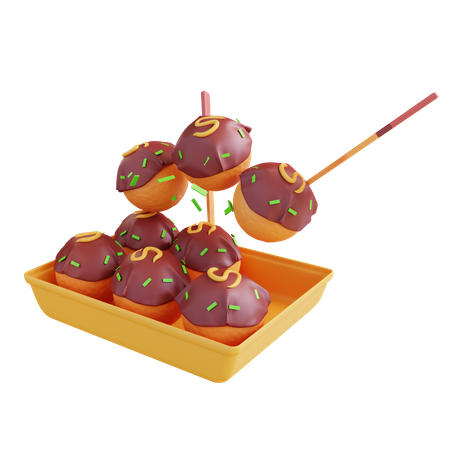 Comida takoyaki  3D Icon