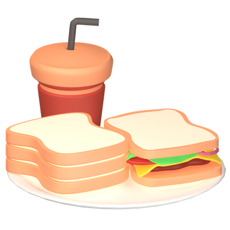 Comida Rápida Y Bebida  3D Icon