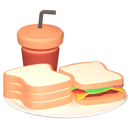 Comida Rápida Y Bebida  3D Icon