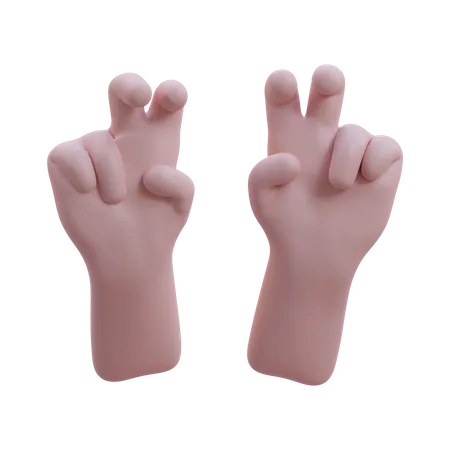 Gesto de la mano de comillas  3D Icon