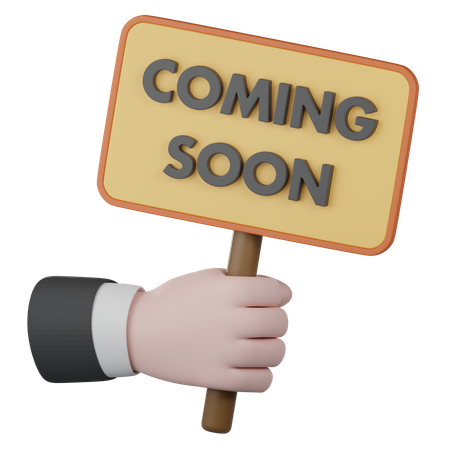 Coming soon Hand  3D Icon