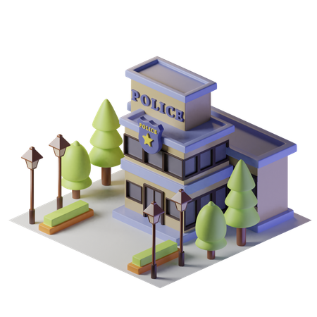 Estación de policía  3D Illustration