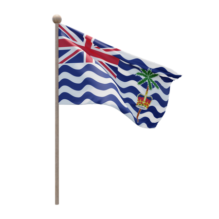 Comissário do mastro de bandeira do território britânico do oceano Índico  3D Flag